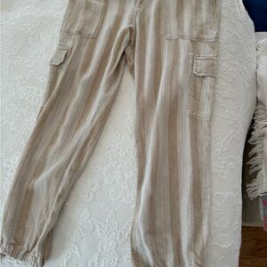 Sanctuary by Anthropologie  Striped Tan Cargo Pants